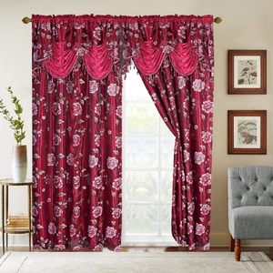 Design elegante con tenda di lusso <span class=keywords><strong>a</strong></span> <span class=keywords><strong>fiori</strong></span> con mantovana e supporto trasparente <span class=keywords><strong>per</strong></span> sala da pranzo <span class=keywords><strong>soggiorno</strong></span> camera da letto - Product Image 5