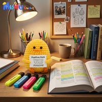 Peluche amigurumi canard positif au crochet fait main pour décoration de bureau et cadeau