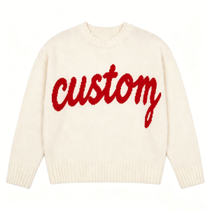 Maglione <span class=keywords><strong>da</strong></span> <span class=keywords><strong>Donna</strong></span> Personalizzato OEM ODE con Lettere Jacquard, Casual, Collo Tondo, Maniche Lunghe - Product Image 6