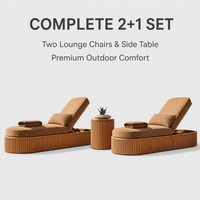Chaise longue en teck de style nordique pour l'extérieur, résistante à l'eau et aux UV, idéale pour hôtel, maison d'hôtes, cour, bord de plage, canapé-lit
