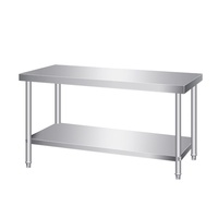 Table de préparation multifonctionnelle à double couche en acier inoxydable 304 épaissi pour la cuisine des restaurants