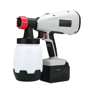 Two way cordless electric paint spray gun 800W handheld lithium electric spray gun 21V high pressure spray gun