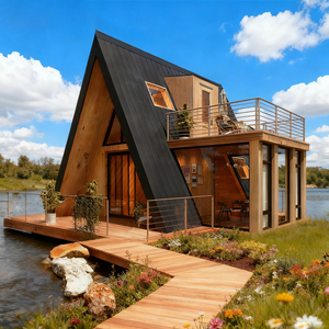 บ้านทรงสามเหลี่ยมโครงสร้างเหล็กสำเร็จรูปแบบตู้คอนเทนเนอร์ - Product Image 3