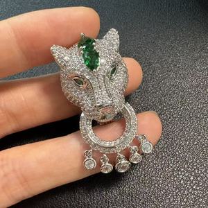 小批量定制徽标生动斑点豹纹动物雕塑巴洛克珍珠脚饰胸针珠宝制造商支持 - Product Image 6