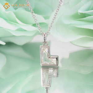Collier Hip-Hop en Argent 925 avec Pendentif Créatif en Forme de Lettre L en Moissanite D VVS1 Goldleafgem, Bijou Tendance pour Cadeau ou Fête - Product Image 2