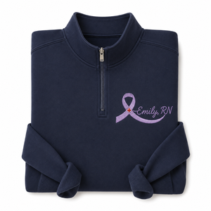 Sudadera Personalizada con Cierre de Cremallera y Bordado de Conciencia sobre el Cáncer de Mama, con Lazo, para Regalo a Enfermeras Supervivientes - Product Image 1