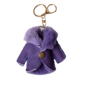Cute Mini Coat <b>Keychains</b> Assorted Colors Faux Fur <b>Leather</b> Bag Charms Fashion Accessories for Gifts - Product Image 6