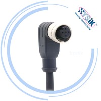 Cable Sensor M12 de 5 Pines, Código A, Cable Circular de Plástico Recto Moldeado para Actuador, Codificador, Válvula Solenoide