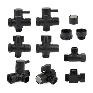 Adaptador de brazo de ducha de latón G1/2" negro, válvula desviadora para grifo de baño y cocina, accesorios adaptadores - Product Image 1