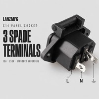 Prise industrielle Lanz à 3 sorties 10A 250V avec mise à la terre standard pour la distribution d'alimentation multi-appareils