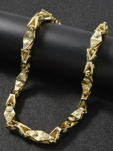 Glossy Polished Solid Unisex Wholesale Exaggerated Custom 18K Gold Plated Trendy Link <b>Chain</b> Necklace Set for Women Luxury - Product Image 4