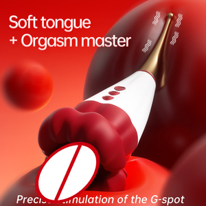 Vibrador Labial Rojo Llama de Rosa, Boca Grande, Multivelocidad, Impermeable, Recargable por USB, Lengua Eléctrica, Estimulador de Lengua, <span class=keywords><strong>Masturbador</strong></span> Femenino - Product Image 3