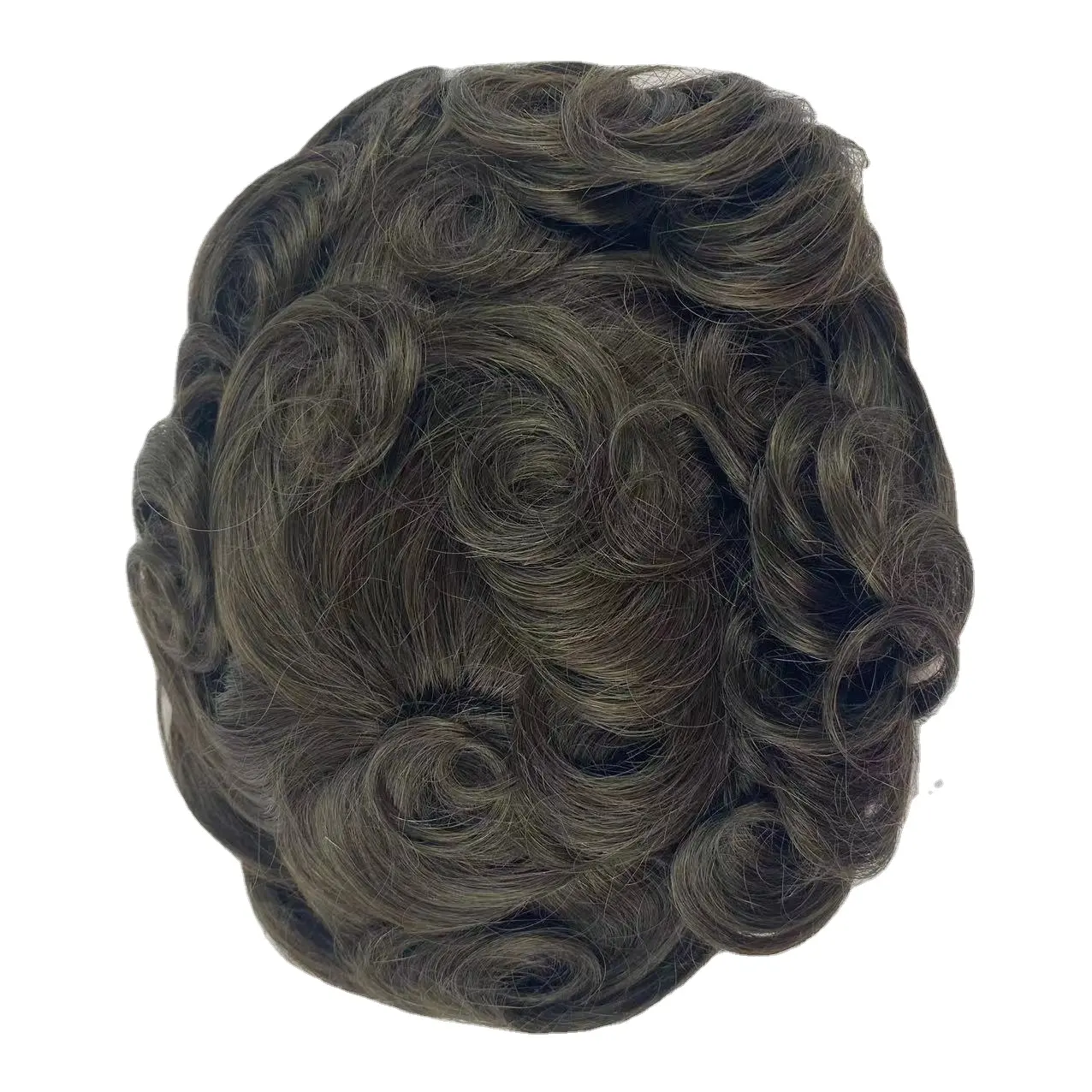 Parrucchino da uomo 6*8 ''pelle sintetica traspirante capelli corti naturale 100% lisci parrucchino capelli umani per gli uomini