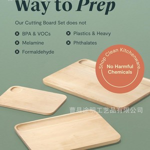 <b>Wooden</b> Cutting Board Rectangle Thickened Grooved Double Sided Kitchen Chopping <b>Block</b> Dishwasher Safe - Product Image 2