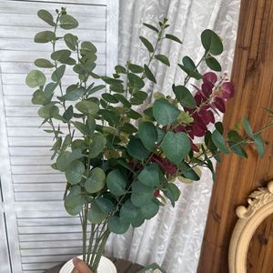 Plante d'eucalyptus artificielle Jinxi 30cm-100cm Jaune Vert Rouge violacé Plastique Décoration d'intérieur Accessoires de mariage - Product Image 2