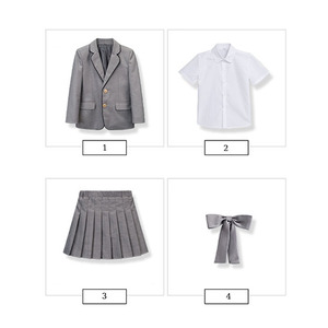 Ensemble scolaire en polyester et coton, 4 pièces, style <span class=keywords><strong>anglais</strong></span>, gris, pour garçons et filles - Product Image 5