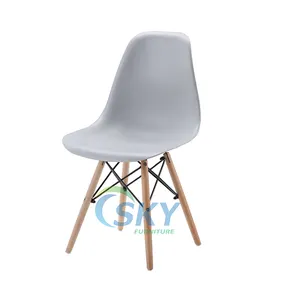 , Barato, de China, de muebles para el hogar modelos PP silla de plástico patas de madera Silla de comedor