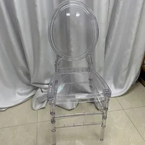 Cadeira de casamento em acrílico plástico transparente para casamento, cadeira Chiavari de resina transparente para venda, atacado Phoenix Napoleão