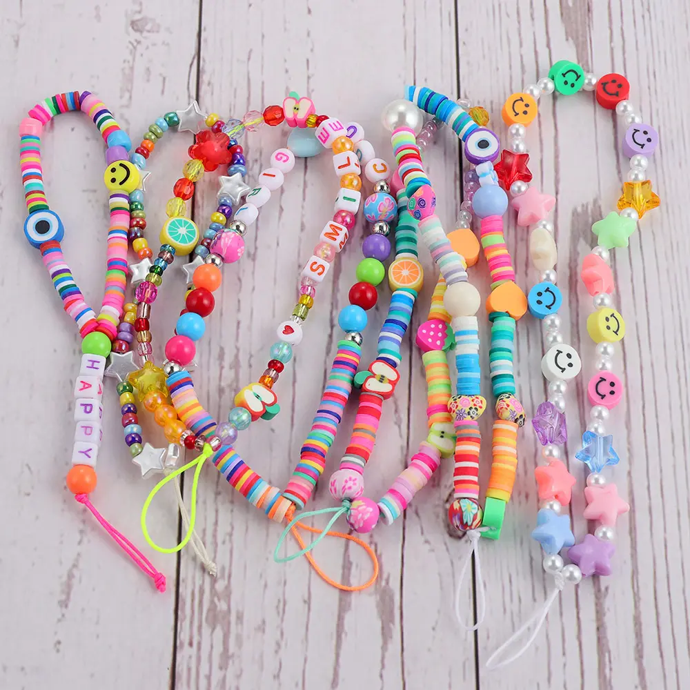 Honatop Trendy Cute Colorful Fruit Beaded Cell Phone Charm Chain Strap for Women Girls