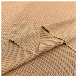 Tela de punto acanalado teñida 100% poliéster grueso 1x1 2x1 3x3 para puños, cuellos y prendas de vestir - Product Image 4