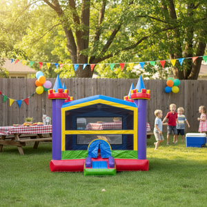 Castillo Inflable con Tobogán <span class=keywords><strong>de</strong></span> Agua para Niños, Brincolín, Casa <span class=keywords><strong>de</strong></span> Brinco Comercial para Alquiler en Fiestas - Product Image 1