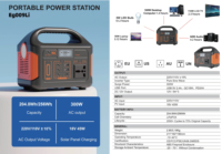 Station d'alimentation portable 300W, générateur solaire, onduleur à onde sinusoïdale pure, alimentation de secours d'urgence pour le camping, les camping-cars, la maison, le stockage d'énergie, UPS