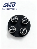 Capuchons de valve de pneu de voiture pour Mini Cooper, en aluminium, anti-poussière, 2 styles de logo, noir et argent, pièces de décoration extérieure automobile