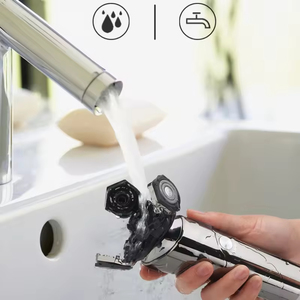 4D Digital Floating Men's Electric Shaver Triple Blade IPX7 Full Body Sensing <b>Touch</b> <b>Switch</b> Daily Battery Razor - Product Image 4