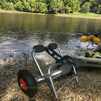 Chariot en aluminium pliable en acier inoxydable pour canoë et kayak, pour des outils pratiques de transport en bateau
