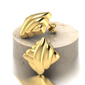 Pendientes de tuerca de moissanita de oro blanco de la mejor calidad, Joyería de diamantes cultivados en laboratorio de diseño Simple disponible en 10K/14K/18k - Product Image 6