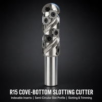Miaorui R15 Cove Bottom Slotting Cutter Indexable Carbide Insert Grooving Router Bit for Wood MDF Plywood Laminate 20mm Shank