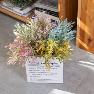 Bouquet de fleurs artificielles CallaFloral blanc, rose, jaune, bleu, décoration intérieure, artisanat en plastique, décoration de mariage - Product Image 1