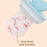 Sucette d'alimentation en silicone de qualité alimentaire sans BPA avec motif de dessin animé, poignée à débit moyen pour bébés de 0 à 12 mois, vente en gros sur mesure