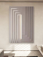 Décoration murale JZ Home Decor, grande œuvre d'art abstraite en bois avec éclairage LED, sculpture en bois 3D, peinture en relief