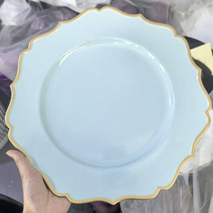 Décoration de mariage et de noël dessous plates de dîner de luxe plate de recharge en plastique sage pour la maison - Product Image 5