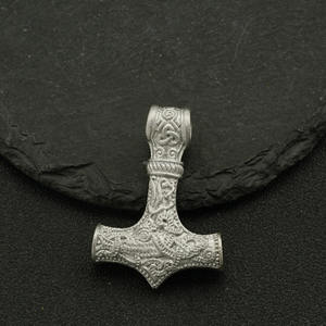 Colgante de acero inoxidable con martillo de <span class=keywords><strong>Thor</strong></span> Vikingo, colgante de joyería de fundición de cera 3D personalizado de fábrica - Product Image 2