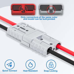 ขั้วต่อแบตเตอรี่ทองแดง2ขา50A 600V ขั้วต่อ <span class=keywords><strong>UL94</strong></span>ทนความร้อนได้อย่างรวดเร็ว V-0 PC สาย DIN TYPE 6-12 AWG - Product Image 4