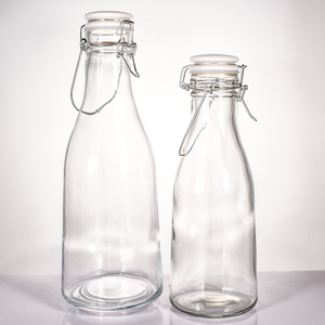 Vente chaude <span class=keywords><strong>1L</strong></span> 33oz bouteille en verre de lait frais vintage avec bouchon d'étanchéité supérieur à clip pour le ménage - Product Image 3