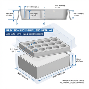 Vial High-Density Trays + Folding Boxes for 2ml/3ml Vials - Integrated <b>Packaging</b> System for Micro-Volumes - Product Image 2