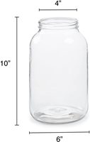 Pot Mason bocal en verre à large bouche avec couvercle en plastique scellé, pot de ml, demi-panier