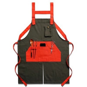 Unisex Adjustable Denim <b>Work</b> <b>Apron</b> Custom Embroidery Printing Spacious Pockets Coffee Shop Waiter Fashion for Customized Waist - Product Image 1