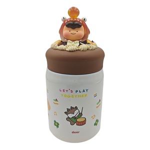 Bình giữ nhiệt bằng thép không gỉ 304 (320ml) thiết kế hoạt hình tự làm cá nhân hóa thức ăn nóng ngoài trời thủ môn đồ chơi dán sáng tạo - Product Image 2