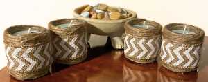 Portavelas de mimbre vintage con asa para mejor agarre, hecho a mano en India, para velas de cristal y portavelas. - Product Image 2