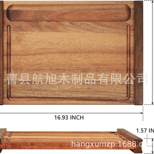 <b>Wooden</b> Cutting Board 43cm Rectangle Multifunction Kitchen Chopping <b>Block</b> For Meat And Fruit - Product Image 3