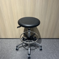 Chaise de laboratoire antistatique professionnelle en polyuréthane ESD, tabouret de bureau rond pivotant réglable en hauteur, période de garantie de 2 ans