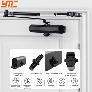 Penutup Pintu Otomatis YMC 60-70kg Bahan Aluminium Alloy Heavy Duty Warna Hitam Hidrolik Dapat Disesuaikan untuk Pintu Kayu Penutup Pintu Geser Modern - Product Image 3