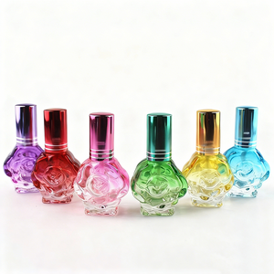 Mini Atomizador de Vidrio Transparente de 10 <span class=keywords><strong>ml</strong></span> con Forma de Flor Colorida, Mini Botella de Perfume Redonda Reutilizable, Atomizador de Vidrio Vacío de 10 <span class=keywords><strong>ml</strong></span> - Product Image 4