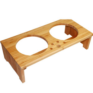 ペットボウル & フィーダー犬/猫ペットボウル環境にやさしいカスタムステンレス + 竹製スタンド - Product Image 5