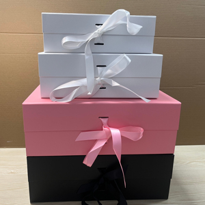 Ngày Valentine Tóc Giả bao bì Hộp Quà Tặng <span class=keywords><strong>l</strong></span>ớn màu trắng một mảnh gấp hộp với nam châm <span class=keywords><strong>l</strong></span>ật ruy băng trống để Cá nhân hóa - Product Image 4