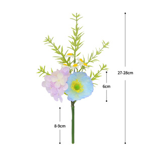 Fleurs artificielles de pavot Dongchen Crafts, diamètre 6 cm, bouquet en soie pour décorations de mariage, arche d'hôtel, toiles de fond - Product Image 5